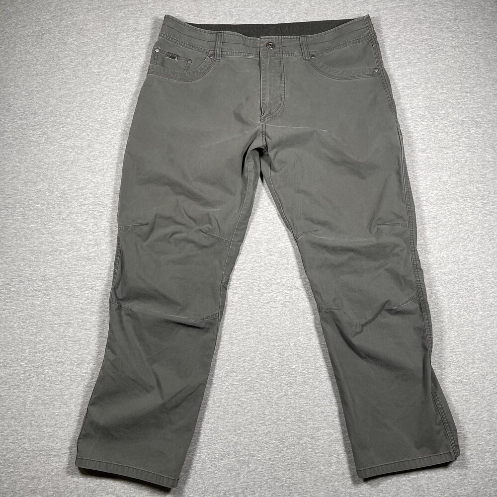 Kuhl Cargo Pants Mens 38x30 Green Canvas Cotton Nylon Spandex Revolvr